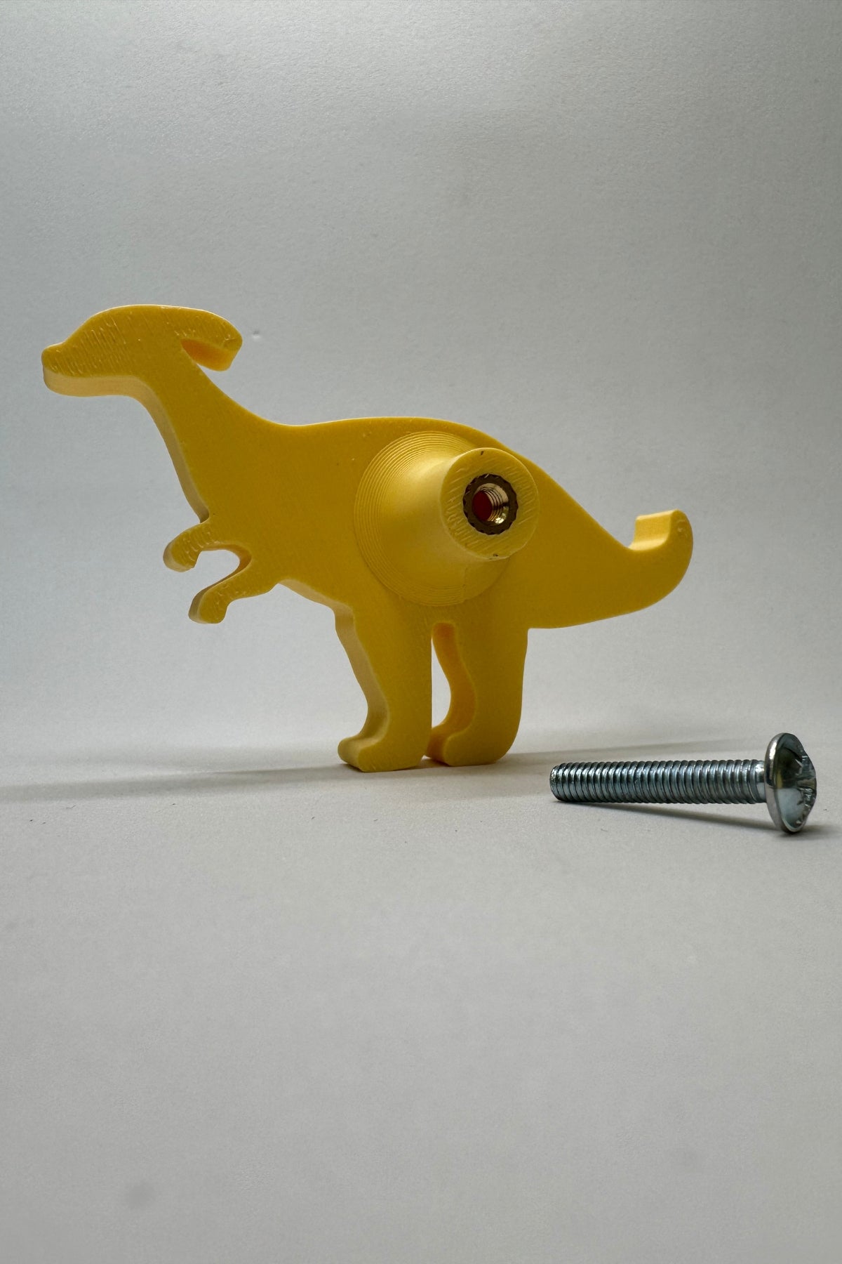 Sarı Dino2 Dolap Kulpu - Çocuk Odası, Mutfak ve Banyo İçin Modern, Sevimli ve Dayanıklı Mobilya Kulp