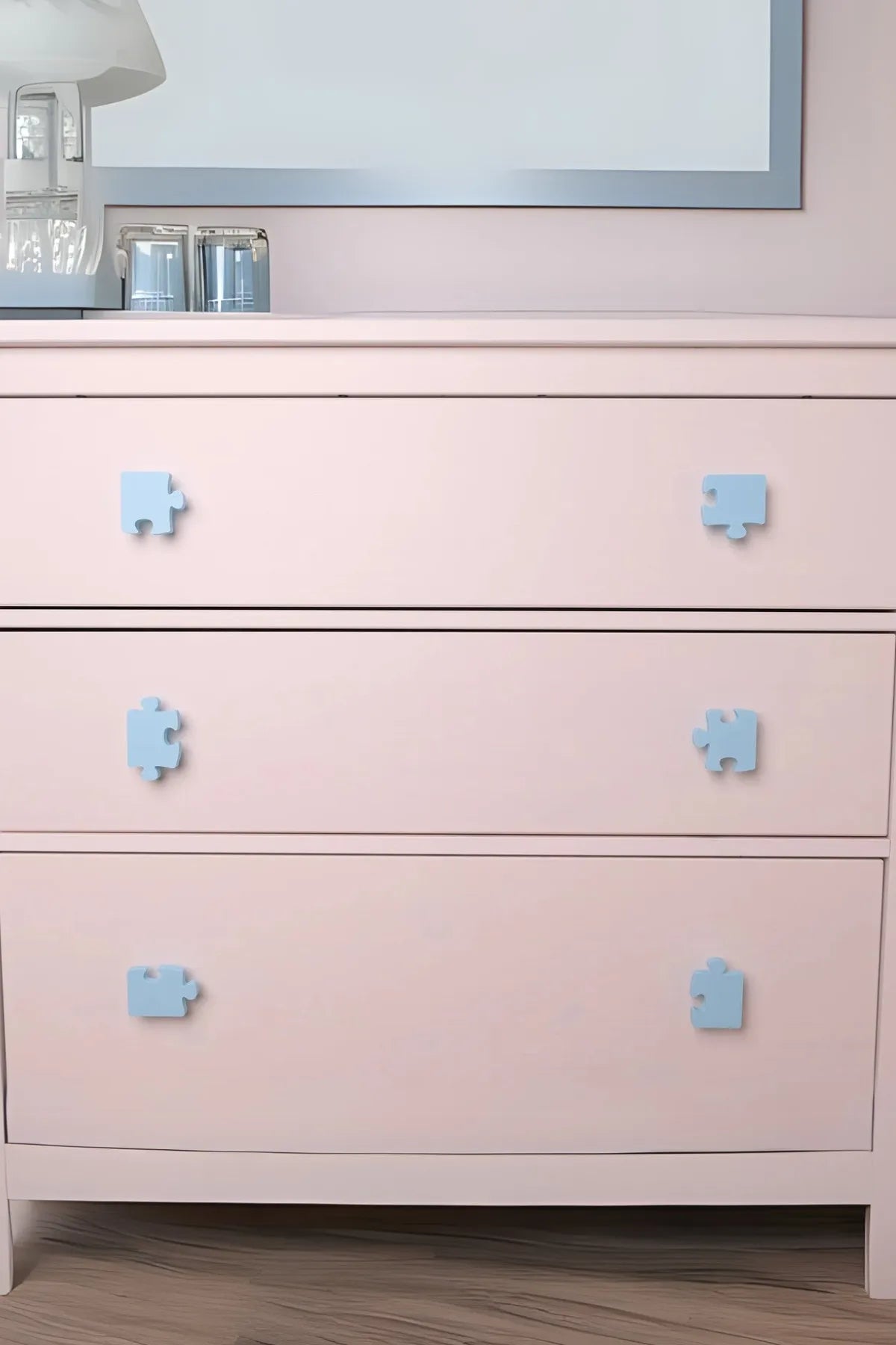 6’lı Puzzle Dolap Kulp Paketi – Renkli ve Eğlenceli Tasarım, Mobilya Kulpu