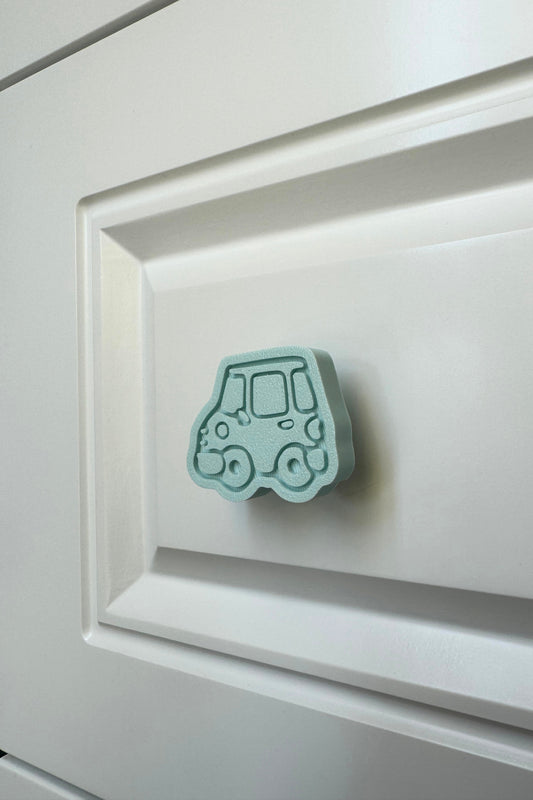 Mavi Araba Dolap Kulpu - Çocuk, Mutfak ve Banyo Dolapları İçin Modern ve Eğlenceli Mobilya Kulpu