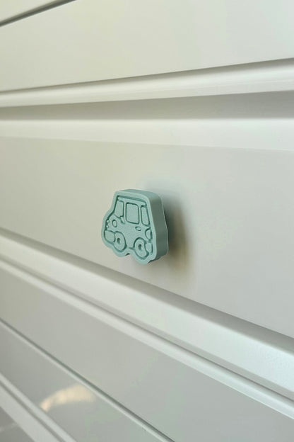 Mavi Araba Dolap Kulpu - Çocuk, Mutfak ve Banyo Dolapları İçin Modern ve Eğlenceli Mobilya Kulpu