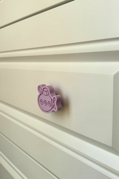 Mor Denizaltı Dolap Kulpu - Çocuk Odaları, Mutfak ve Banyo Dolapları İçin Eğlenceli ve Şık Kulp