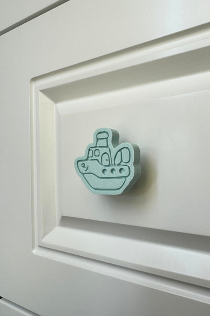 Mavi Gemi Dolap Kulpu - Çocuk Odaları, Mutfak ve Banyo Dolapları İçin Şık ve Eğlenceli Kulp