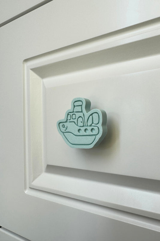 Mavi Gemi Dolap Kulpu - Çocuk Odaları, Mutfak ve Banyo Dolapları İçin Şık ve Eğlenceli Kulp