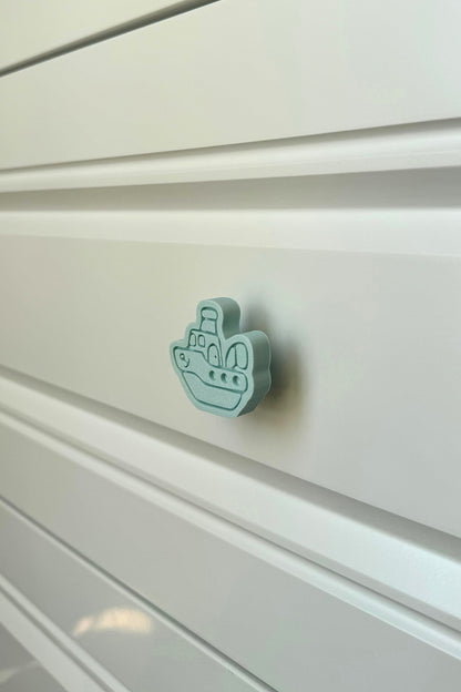 Mavi Gemi Dolap Kulpu - Çocuk Odaları, Mutfak ve Banyo Dolapları İçin Şık ve Eğlenceli Kulp