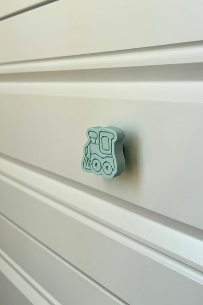 Mavi Tren Dolap Kulpu - Çocuk Odası, Mutfak ve Banyo Dolapları İçin Eğlenceli ve Dayanıklı Kulp