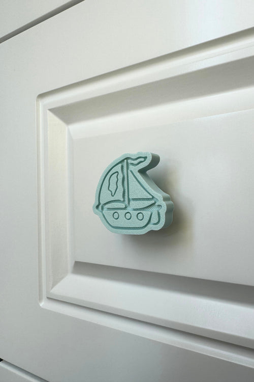 Mavi Yelkenli Dolap Kulpu - Çocuk Odalarına, Mutfak ve Banyo Dolaplarına Dayanıklı Kulp