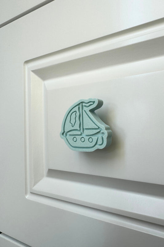 Mavi Yelkenli Dolap Kulpu - Çocuk Odalarına, Mutfak ve Banyo Dolaplarına Dayanıklı Kulp