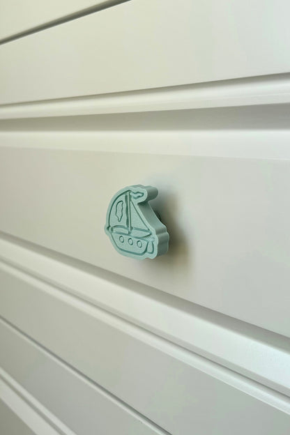 Mavi Yelkenli Dolap Kulpu - Çocuk Odalarına, Mutfak ve Banyo Dolaplarına Dayanıklı Kulp