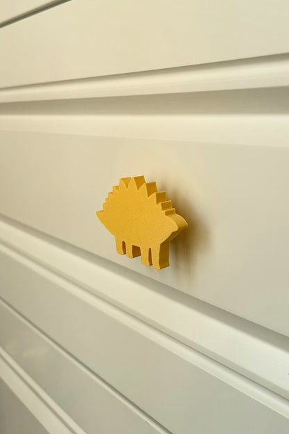 Sarı Dino 5 Dolap Kulpu -çocuk Odası, Mutfak Ve Banyo Için Modern, Sevimli Ve Dayanıklı Mobilya Kulp