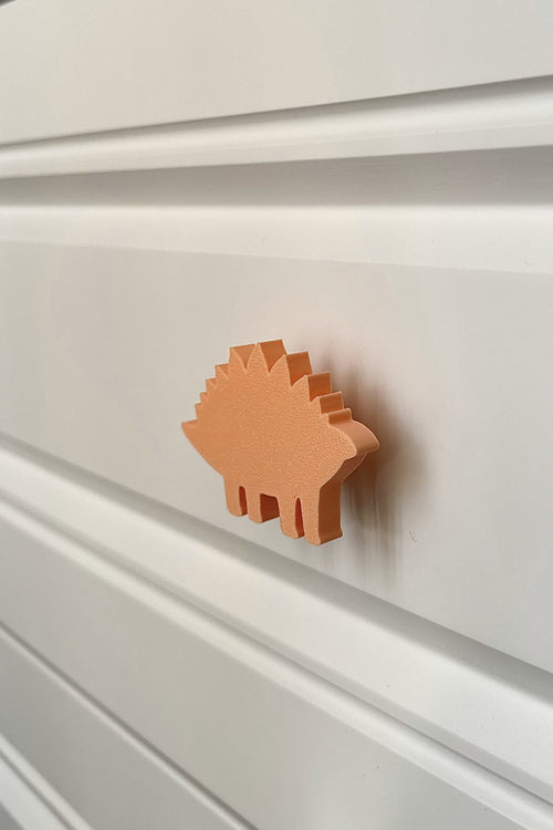 Turuncu Dino 5 Dolap Kulpu - Çocuk Odası, Mutfak ve Banyo İçin Modern ve Sevimli Mobilya Kulp