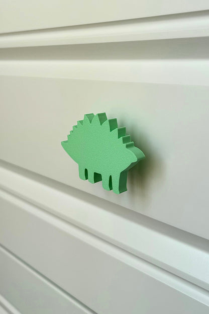 Yeşil Dino 5 Dolap Kulpu-Çocuk Odası, Mutfak ve Banyo İçin Modern, Sevimli ve Dayanıklı Mobilya Kulp