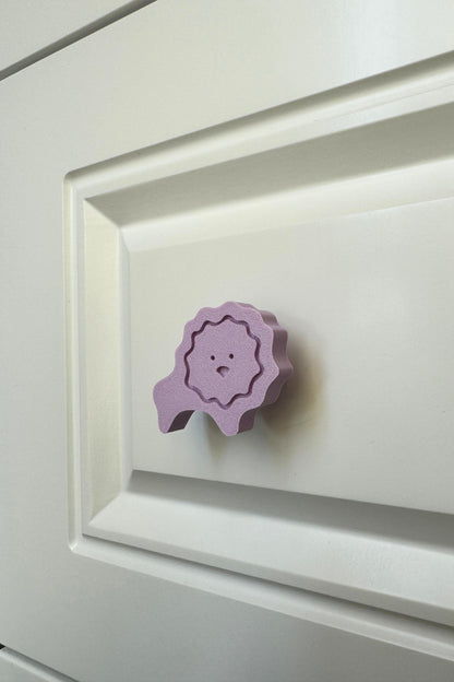 Mor Aslan Dolap Kulpu - Çocuk Odası, Mutfak ve Banyo İçin Sevimli ve Dayanıklı Mobilya Kulp