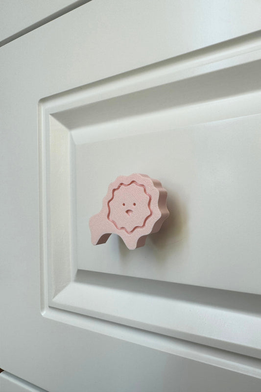 Pembe Aslan Dolap Kulpu - Çocuk Odası, Mutfak ve Banyo İçin Sevimli ve Dayanıklı Mobilya Kulp