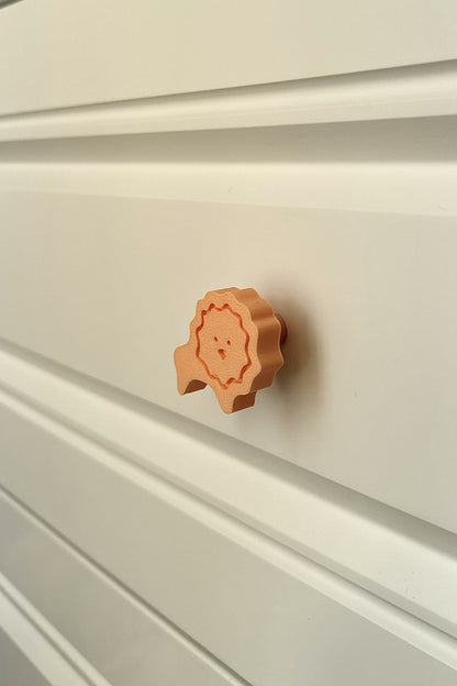 Turuncu Aslan Dolap Kulpu - Çocuk Odası, Mutfak ve Banyo İçin Sevimli Mobilya Kulp