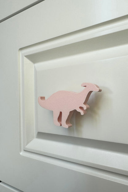 Pembe Dino2 Dolap Kulpu -Çocuk Odası, Mutfak ve Banyo İçin Modern, Sevimli ve Dayanıklı Mobilya Kulp