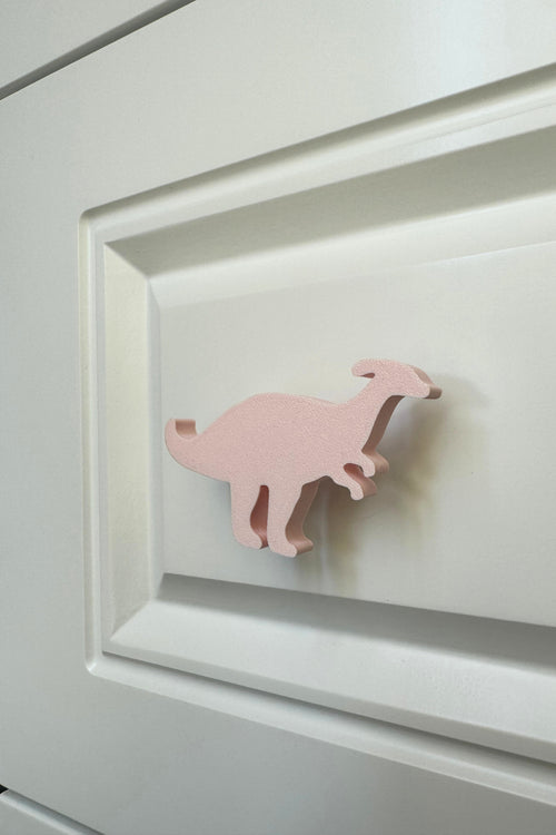 Pembe Dino2 Dolap Kulpu -Çocuk Odası, Mutfak ve Banyo İçin Modern, Sevimli ve Dayanıklı Mobilya Kulp