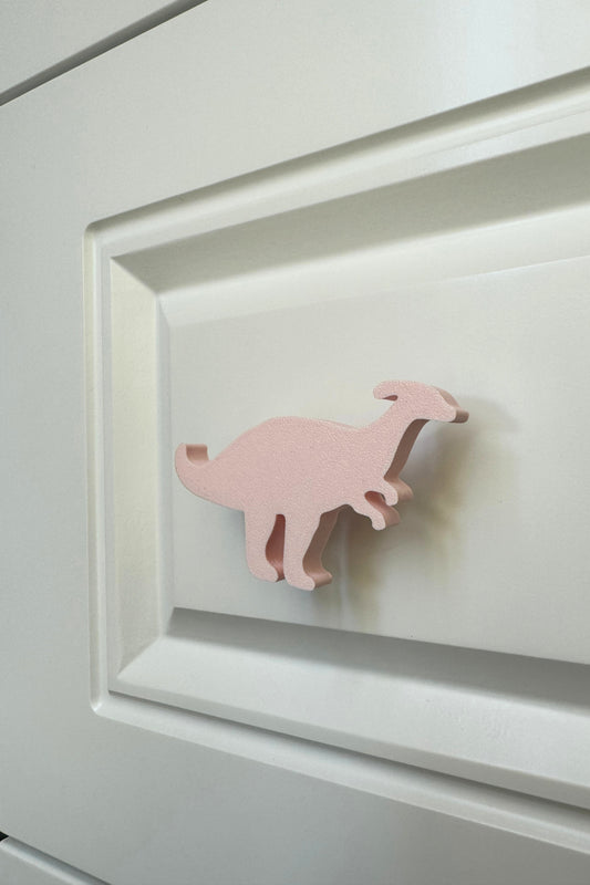 Pembe Dino2 Dolap Kulpu -Çocuk Odası, Mutfak ve Banyo İçin Modern, Sevimli ve Dayanıklı Mobilya Kulp