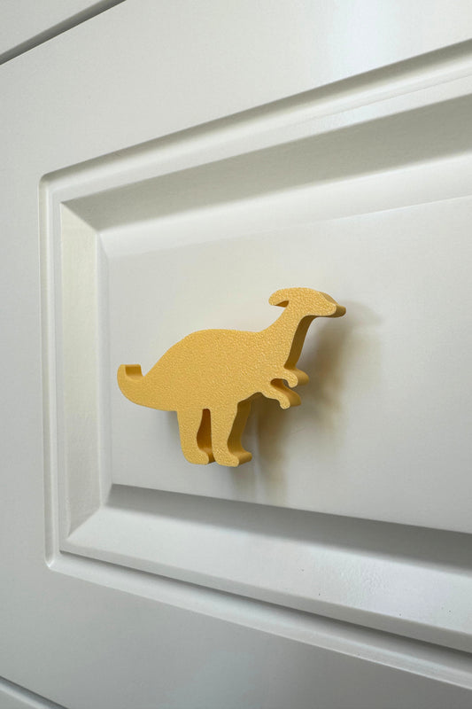 Sarı Dino2 Dolap Kulpu - Çocuk Odası, Mutfak ve Banyo İçin Modern, Sevimli ve Dayanıklı Mobilya Kulp