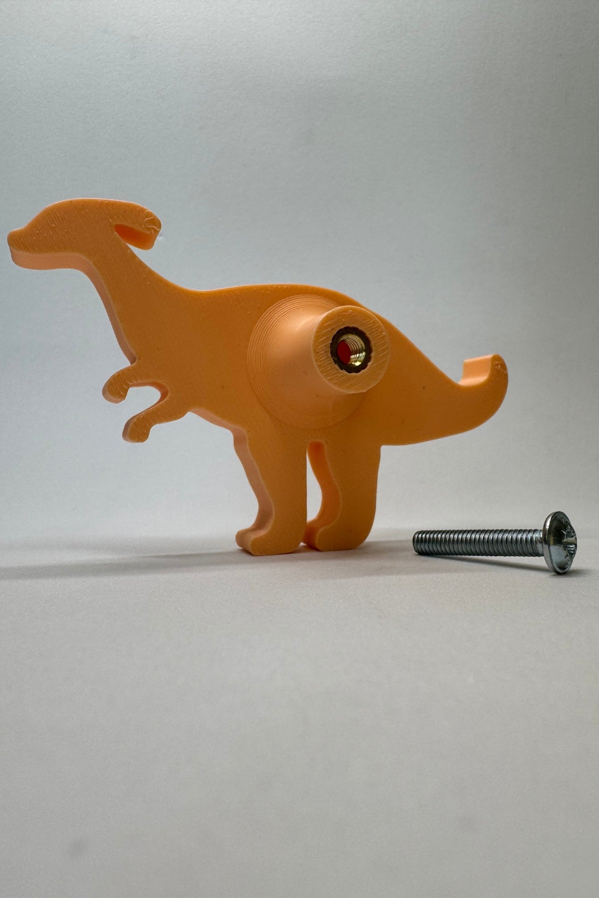 Turuncu Dino2 Dolap Kulpu - Çocuk Odası, Mutfak ve Banyo İçin Modern ve Sevimli Mobilya Kulp