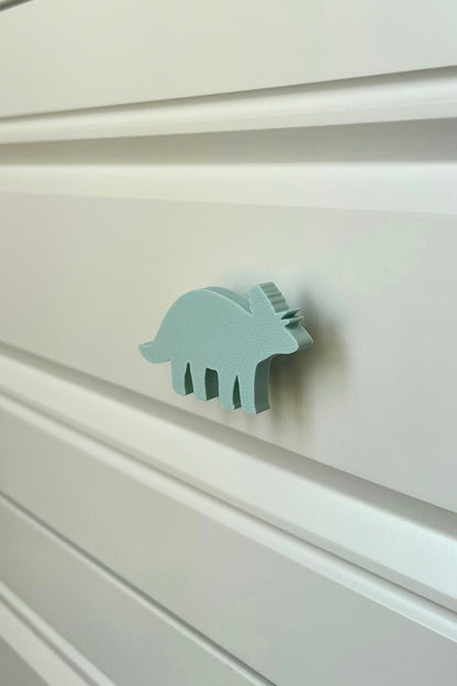 Mavi Dino 6 Dolap Kulpu-Çocuk Odası, Mutfak ve Banyo İçin Modern, Sevimli ve Dayanıklı Mobilya Kulp