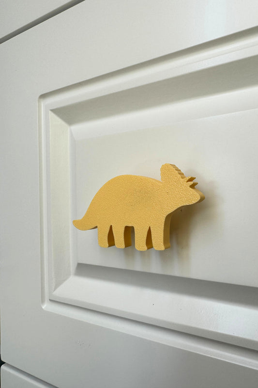 Sarı Dino 6 Dolap Kulpu-Çocuk Odası, Mutfak ve Banyo İçin Modern, Sevimli ve Dayanıklı Mobilya Kulp