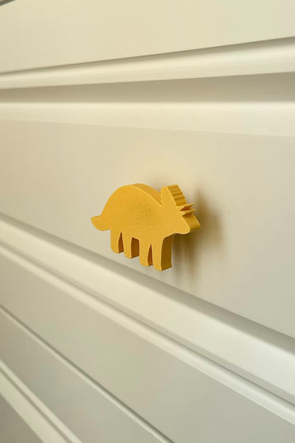 Sarı Dino 6 Dolap Kulpu-Çocuk Odası, Mutfak ve Banyo İçin Modern, Sevimli ve Dayanıklı Mobilya Kulp