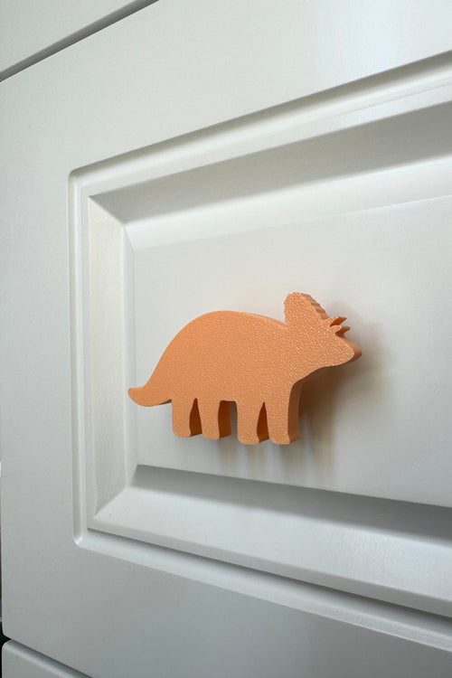 Turuncu Dino 6 Dolap Kulpu - Çocuk Odası, Mutfak ve Banyo İçin Modern ve Sevimli Mobilya Kulp