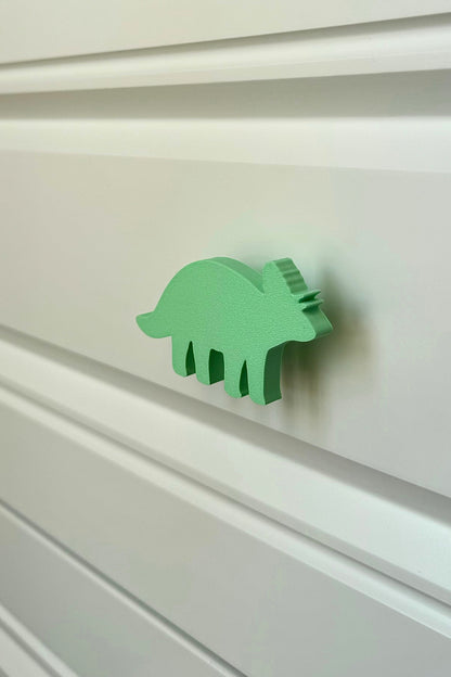 Yeşil Dino 6 Dolap Kulpu - Çocuk Odası, Mutfak ve Banyo İçin Modern ve Dayanıklı Mobilya Kulp