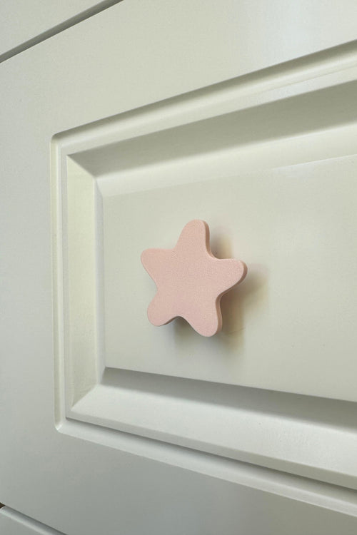 Pembe Yıldız Dolap Kulpu - Çocuk Odası ve Modern Mutfaklar İçin Zarif Mobilya Kulbu