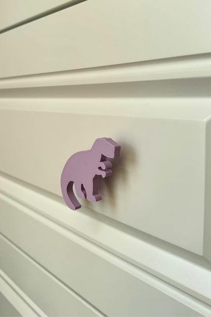 Mor Dino 1 Dolap Kulpu -Çocuk Odası, Mutfak ve Banyo İçin Modern, Sevimli ve Dayanıklı Mobilya Kulp