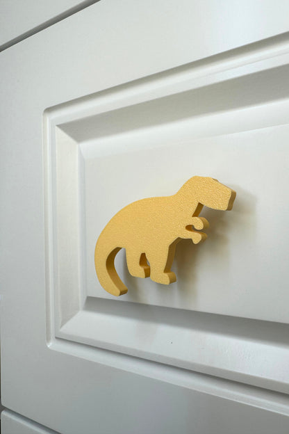 Sarı Dino 1 Dolap Kulpu-Çocuk Odası, Mutfak ve Banyo İçin Modern, Sevimli ve Dayanıklı Mobilya Kulp