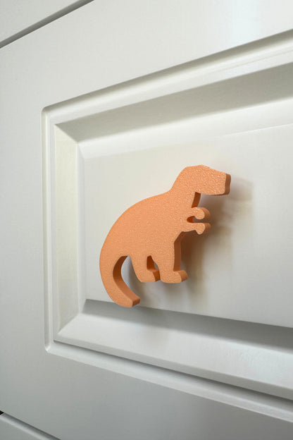 Turuncu Dino 1 Dolap Kulpu - Çocuk Odası, Mutfak ve Banyo İçin Modern ve Sevimli Mobilya Kulp