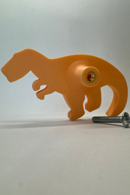 Turuncu Dino 1 Dolap Kulpu - Çocuk Odası, Mutfak ve Banyo İçin Modern ve Sevimli Mobilya Kulp