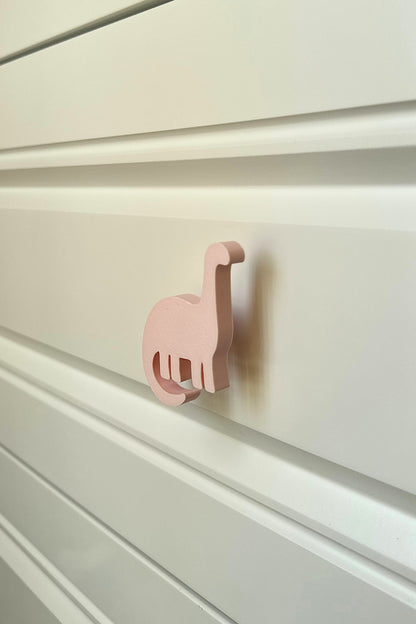 Pembe Dino 4 Dolap Kulpu - Çocuk Odası, Mutfak ve Banyo İçin Modern ve Sevimli Mobilya Kulp
