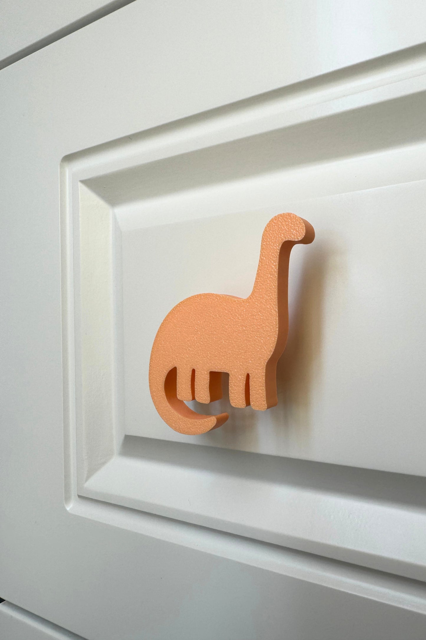 Turuncu Dino 4 Dolap Kulpu - Çocuk Odası, Mutfak ve Banyo İçin Modern ve Sevimli Mobilya Kulp