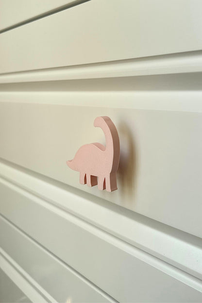 Pembe Dino 3 Dolap Kulpu-Çocuk Odası, Mutfak ve Banyo İçin Modern, Sevimli ve Dayanıklı Mobilya Kulp