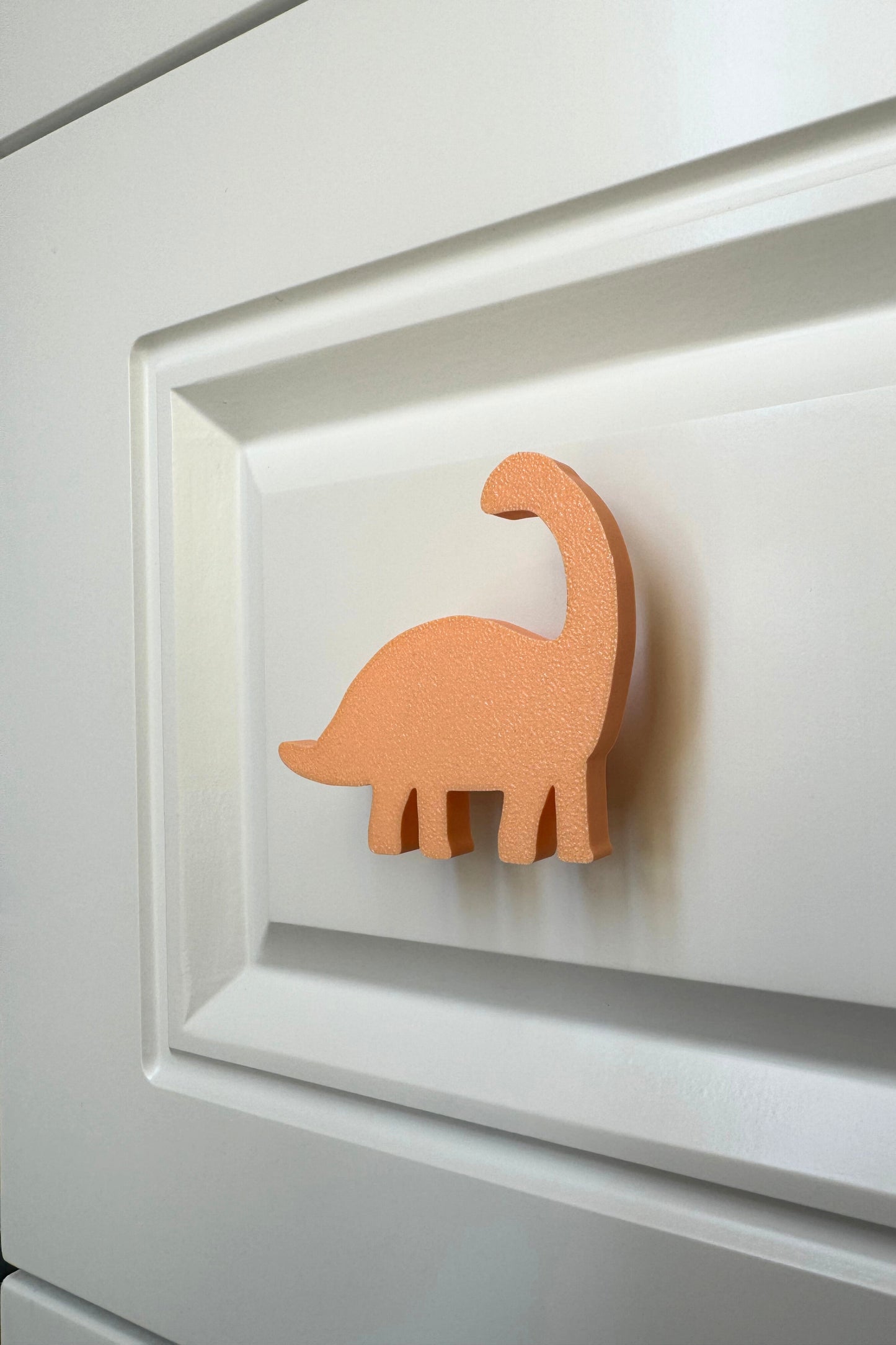 Turuncu Dino 3 Dolap Kulpu - Çocuk Odası, Mutfak ve Banyo İçin Modern ve Sevimli  Mobilya Kulp