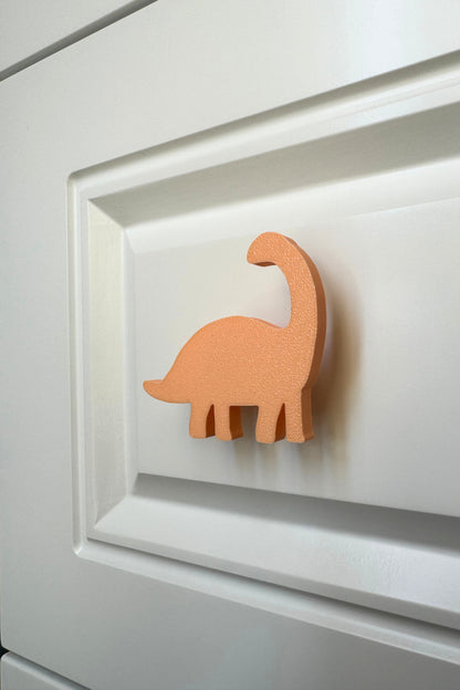 Turuncu Dino 3 Dolap Kulpu - Çocuk Odası, Mutfak ve Banyo İçin Modern ve Sevimli  Mobilya Kulp