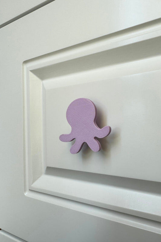 Mor Ahtapot Dolap Kulpu -Çocuk Odası, Mutfak ve Banyo İçin Modern, Şık ve Dayanıklı Mobilya Kulp