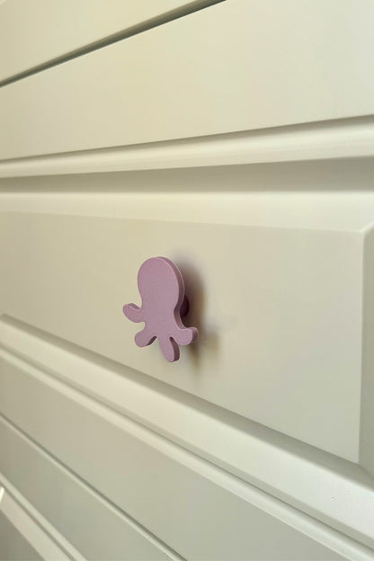 Mor Ahtapot Dolap Kulpu -Çocuk Odası, Mutfak ve Banyo İçin Modern, Şık ve Dayanıklı Mobilya Kulp