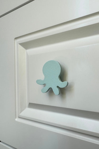 Mavi Ahtapot Dolap Kulpu - Çocuk Odası, Mutfak ve Banyo İçin Modern, Şık ve Dayanıklı Kulp