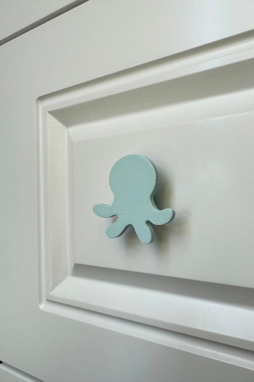 Mavi Ahtapot Dolap Kulpu - Çocuk Odası, Mutfak ve Banyo İçin Modern, Şık ve Dayanıklı Kulp