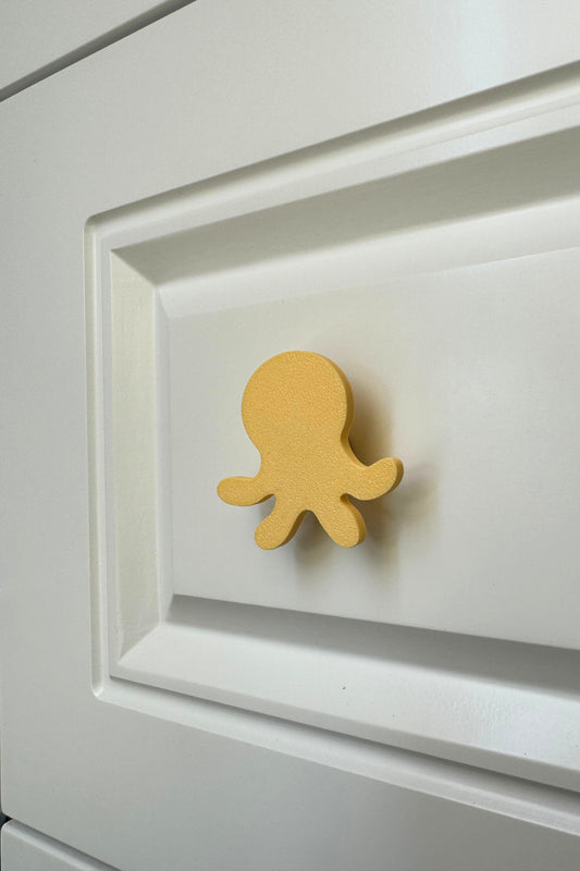 Sarı Ahtapot Dolap Kulpu-Çocuk Odası, Mutfak ve Banyo İçin Modern, Şık ve Dayanıklı Mobilya Kulp