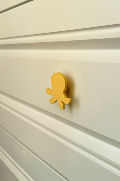 Sarı Ahtapot Dolap Kulpu-Çocuk Odası, Mutfak ve Banyo İçin Modern, Şık ve Dayanıklı Mobilya Kulp