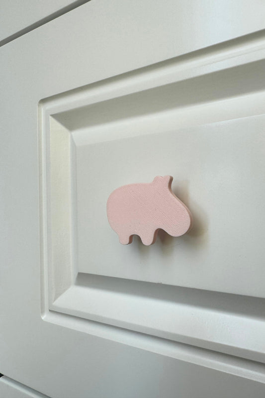 Pembe Hipopotam Dolap Kulpu - Çocuk Odası, Mutfak ve Banyo İçin Modern ve Dayanıklı Mobilya Kulp