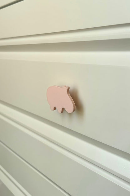 Pembe Hipopotam Dolap Kulpu - Çocuk Odası, Mutfak ve Banyo İçin Modern ve Dayanıklı Mobilya Kulp