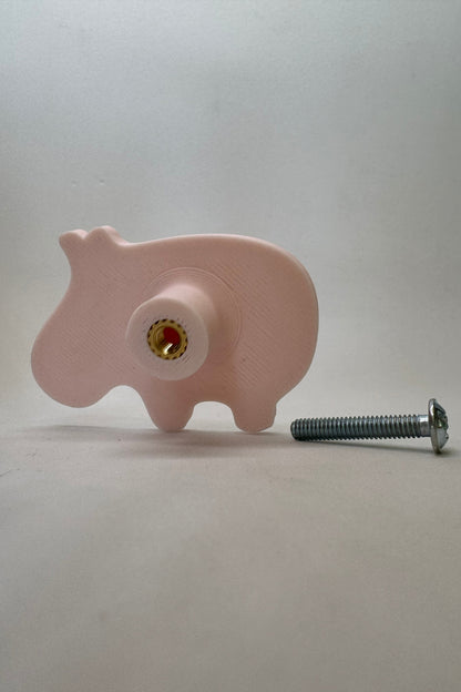 Pembe Hipopotam Dolap Kulpu - Çocuk Odası, Mutfak ve Banyo İçin Modern ve Dayanıklı Mobilya Kulp