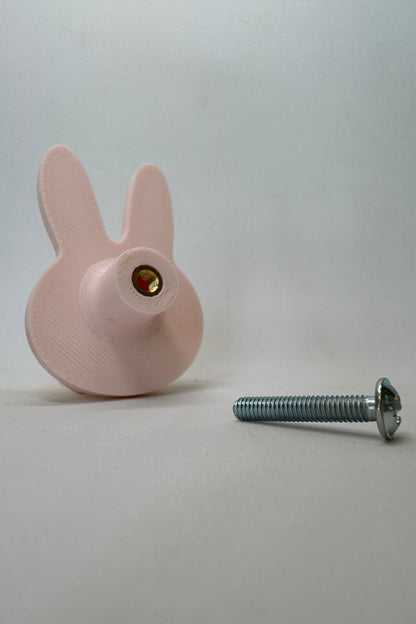 Pembe Tavşan Dolap Kulpu - Çocuk Odası, Mutfak ve Banyo İçin , Sevimli ve Dayanıklı Mobilya Kulp