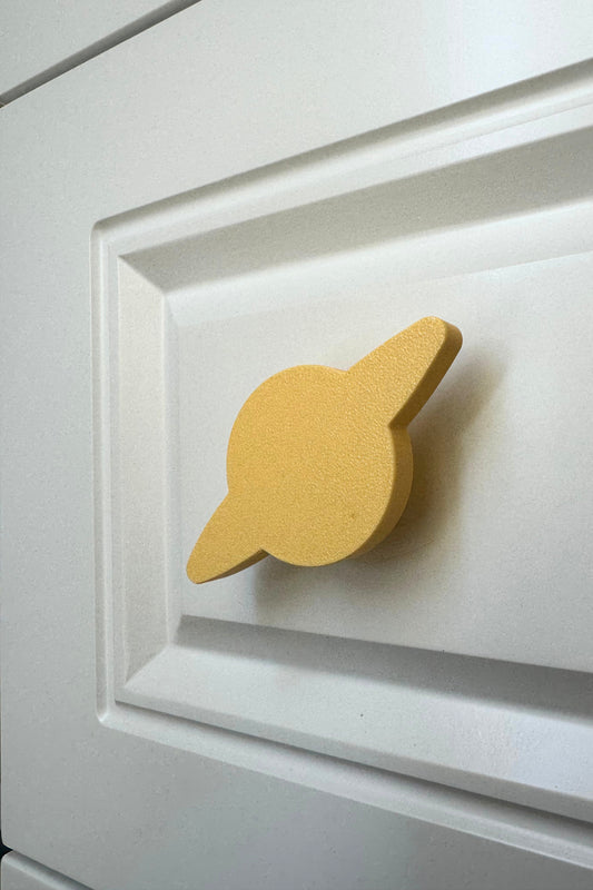 Sarı Gezegen Dolap Kulpu - Çocuk Odası, Mutfak ve Banyo İçin Işıltılı ve Dayanıklı Mobilya Kulp