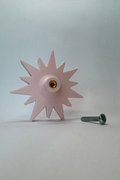 Pembe Güneş Dolap Kulpu - Çocuk Odası, Mutfak ve Banyo İçin Eğlenceli ve Dayanıklı Mobilya Kulp